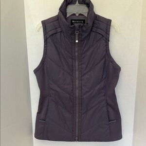 Athleta Purple Quilted Vest with Stand-Up Collar